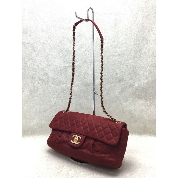 Chanel Matelasse Leather Chain Shoulder Bag Red - Picture 2 of 6